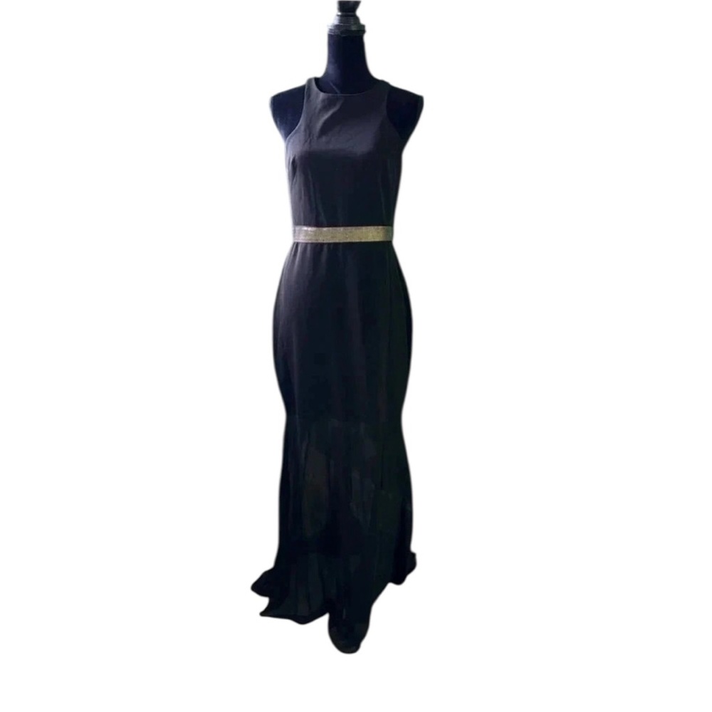 Express Women’s Black Y2k Halter Mermaid Strappy Back Gown 10